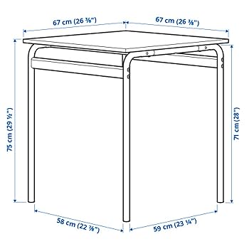 Amazon.co.jp: IKEA GRÅSALA テーブル、67x67x75 cm、グレー